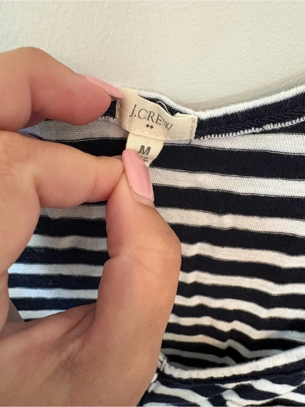 J.Crew Women's M Navy White Striped Tank Top Cotton Button Front Nautical